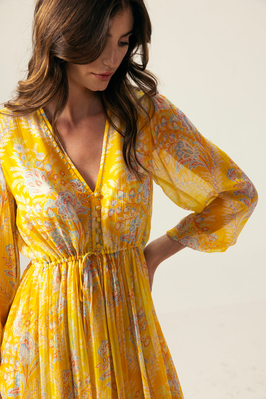 Vera Midi Dress – Yellow
