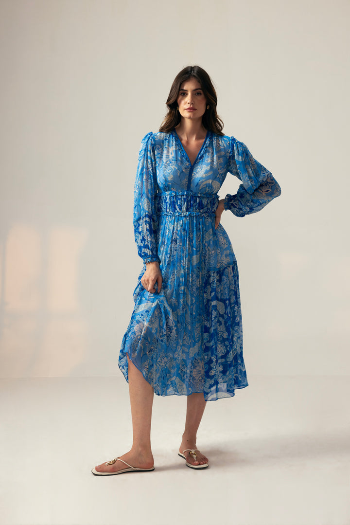 Mila Midi Dress– Blue
