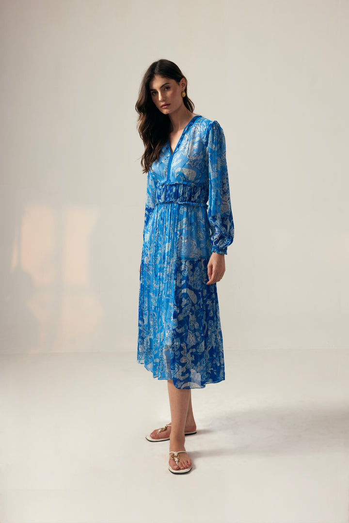 Mila Midi Dress– Blue