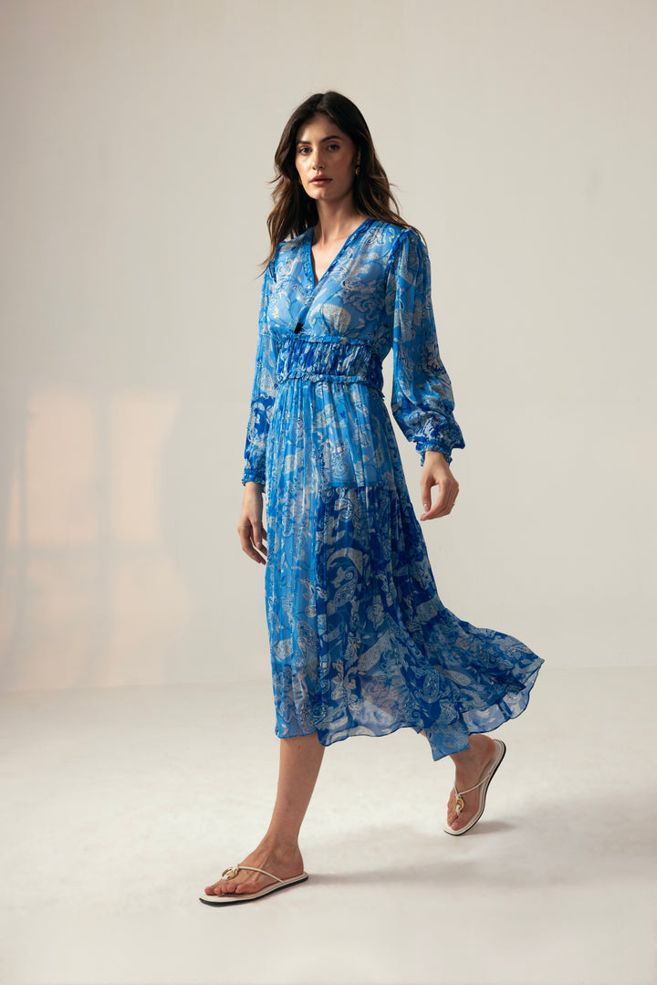 Mila Midi Dress– Blue