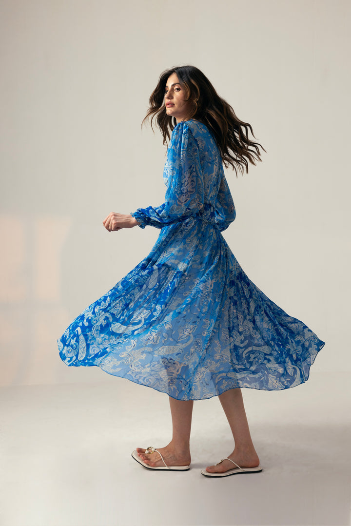 Mila Midi Dress– Blue