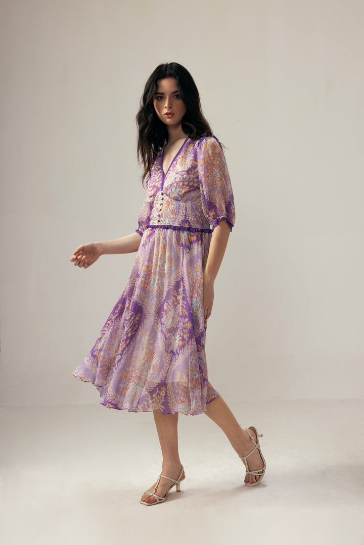 Vera Midi Dress– Lavender