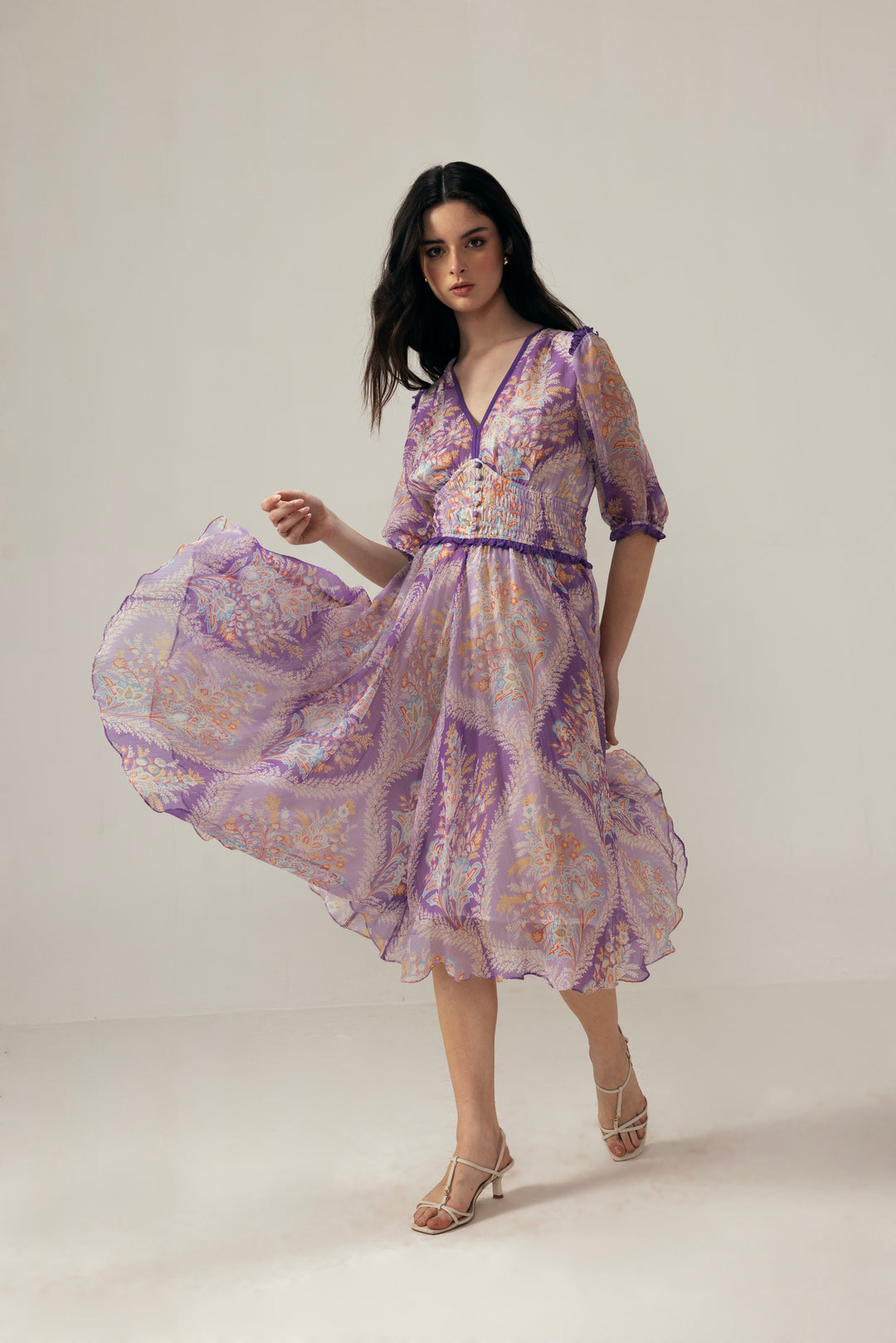 Vera Midi Dress– Lavender