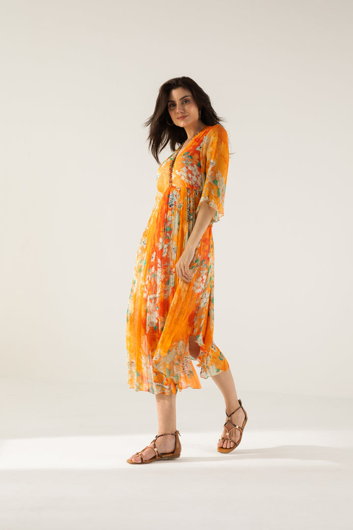 Vaani V-Neck Midi Dress