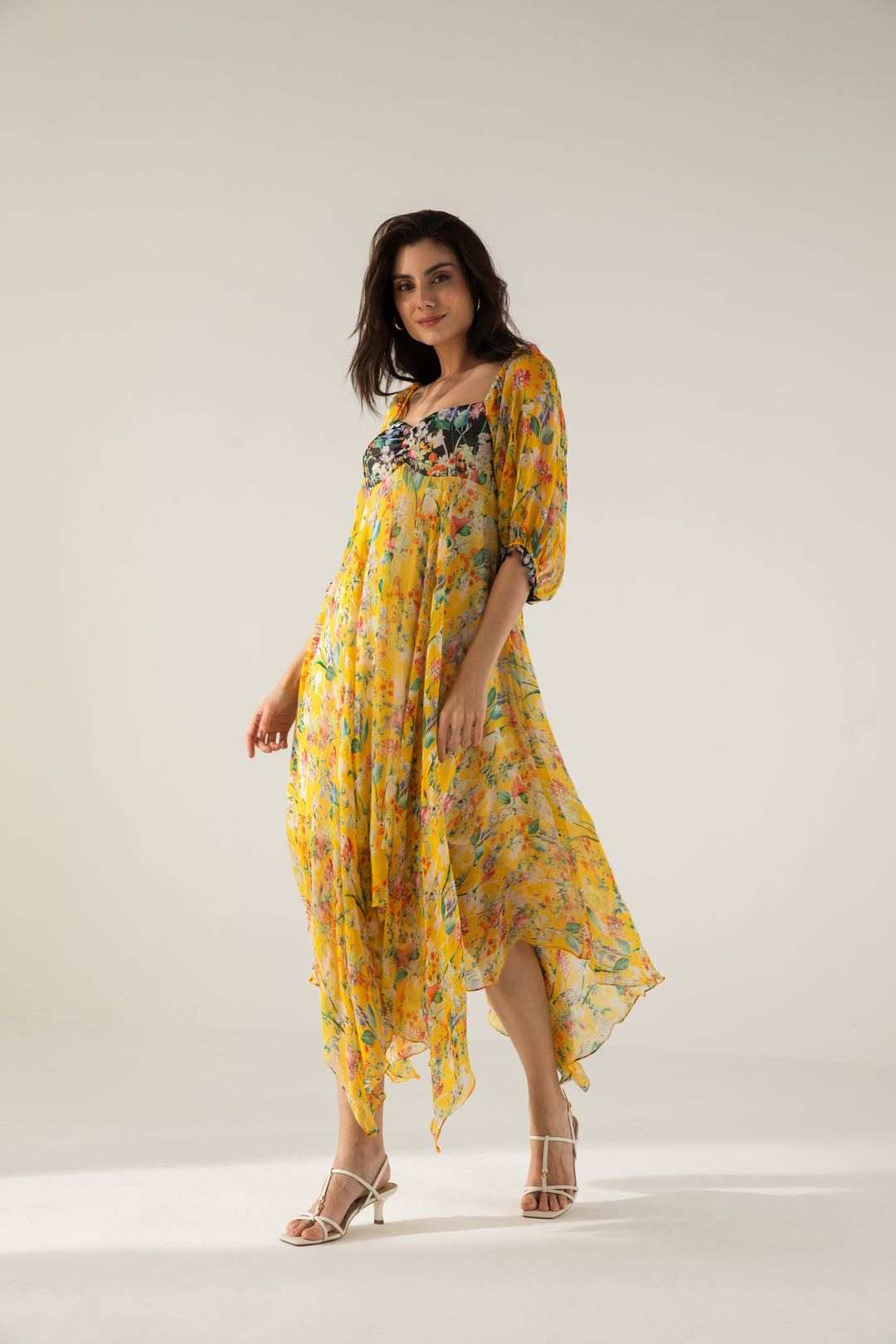 Bella Asymmetric Dress Yellow