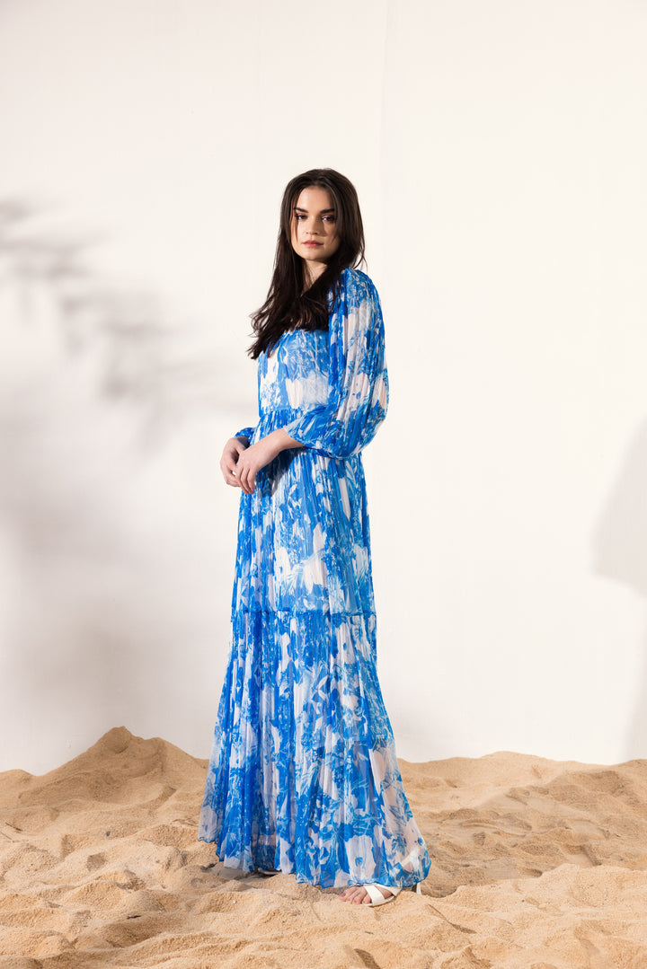 Azure Full Sleeve Maxi Dress