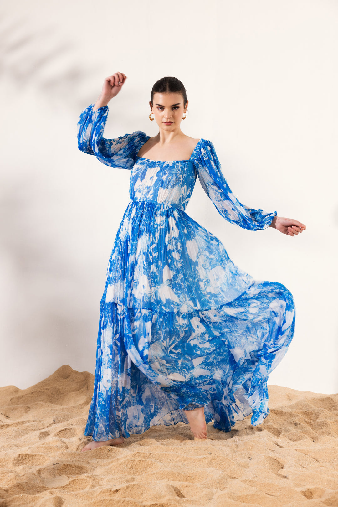 Azure Full Sleeve Maxi Dress