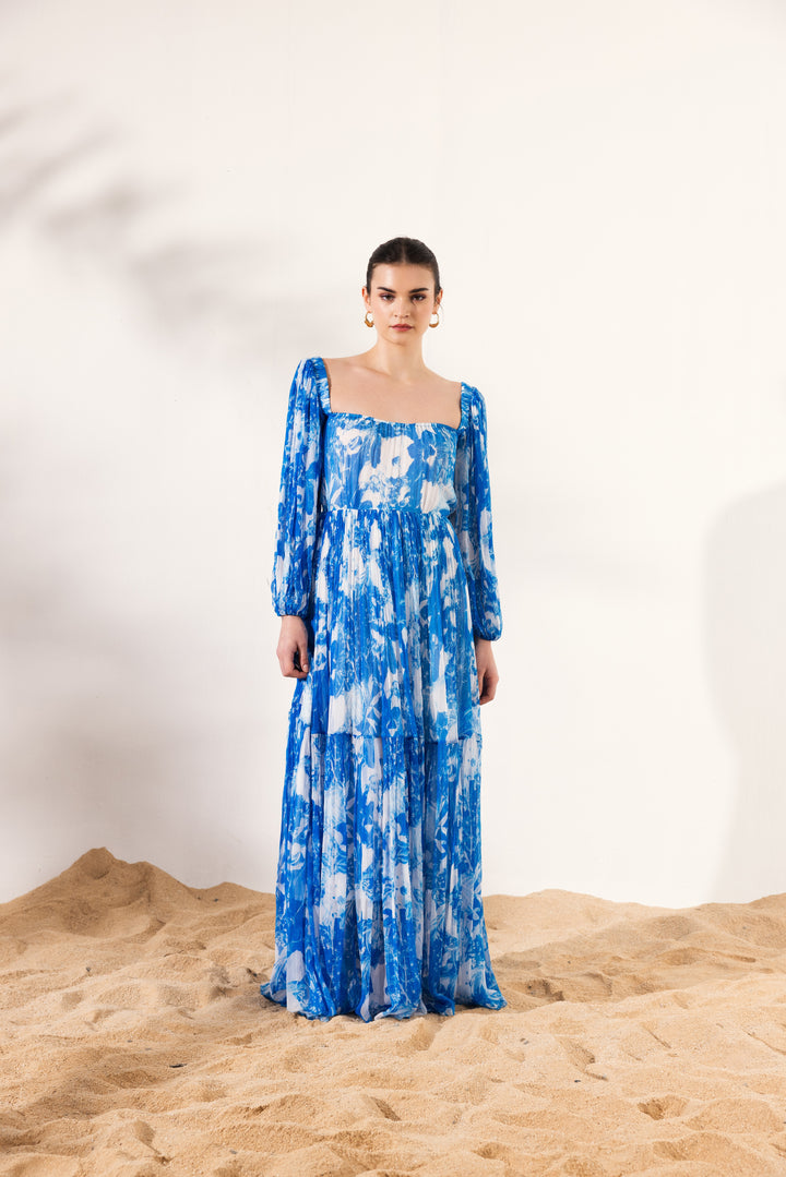 Azure Full Sleeve Maxi Dress