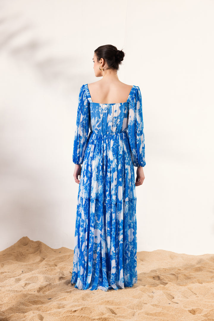 Azure Full Sleeve Maxi Dress