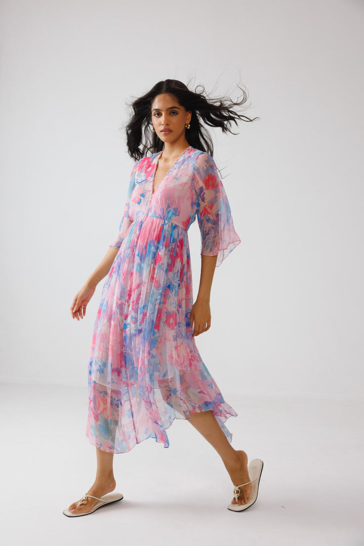 Zoe V-Neck Midi Dress
